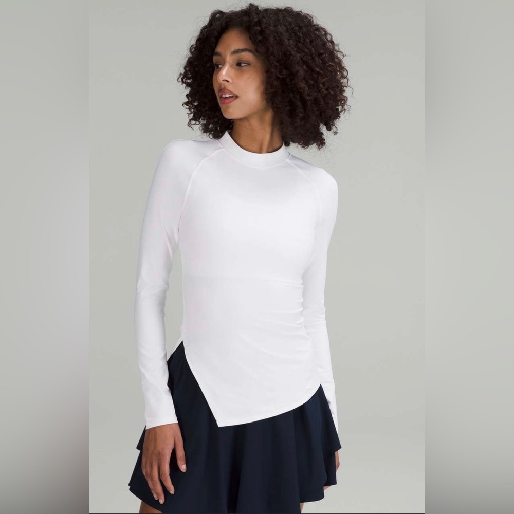 LULULEMON NWT Nulux Asymmetrical Tennis Long Sleeve/ Size 8 / IPF 40 / White